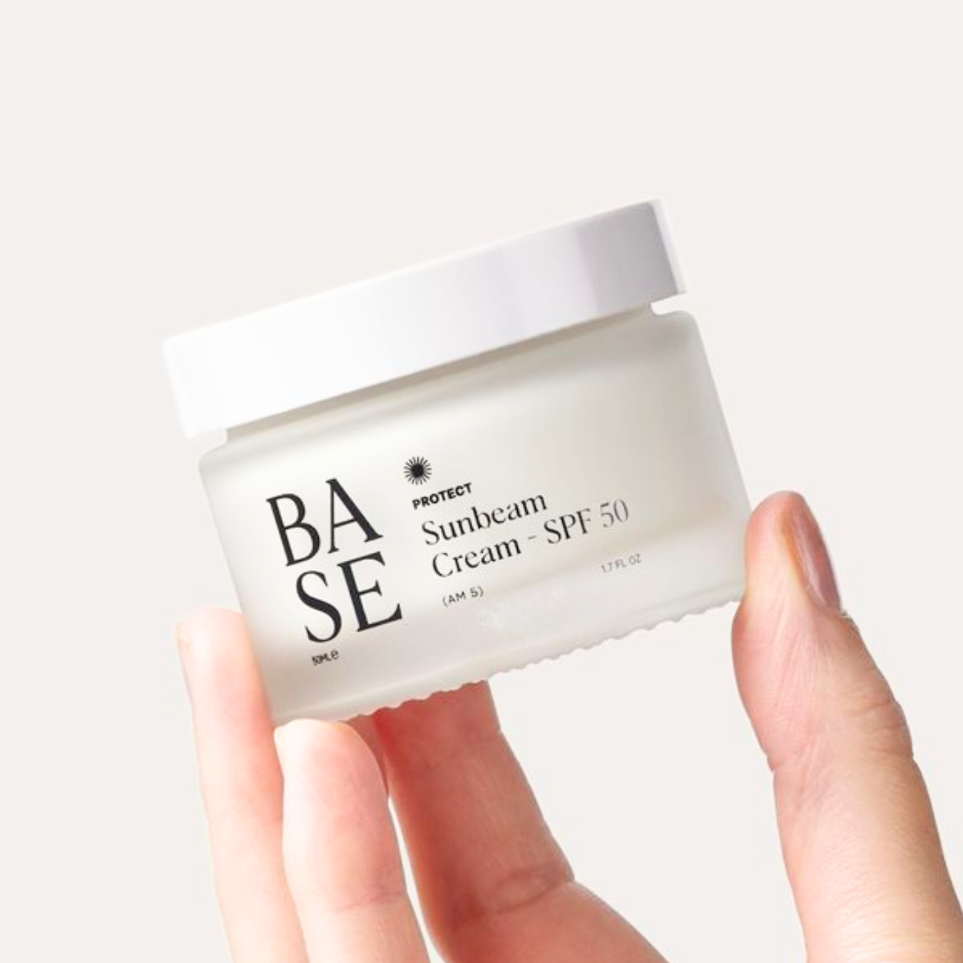 Sunbeam Cream - SPF 50 by BASE SKNCARE. Your sunscreen, hydrating lotion and primer, all in one weightless formula.