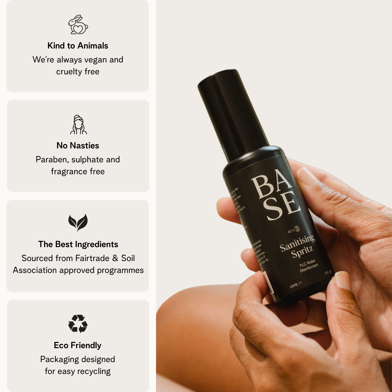 Sanitising Spritz by BASE SKNCARE - Alcohol free sanitiser spray