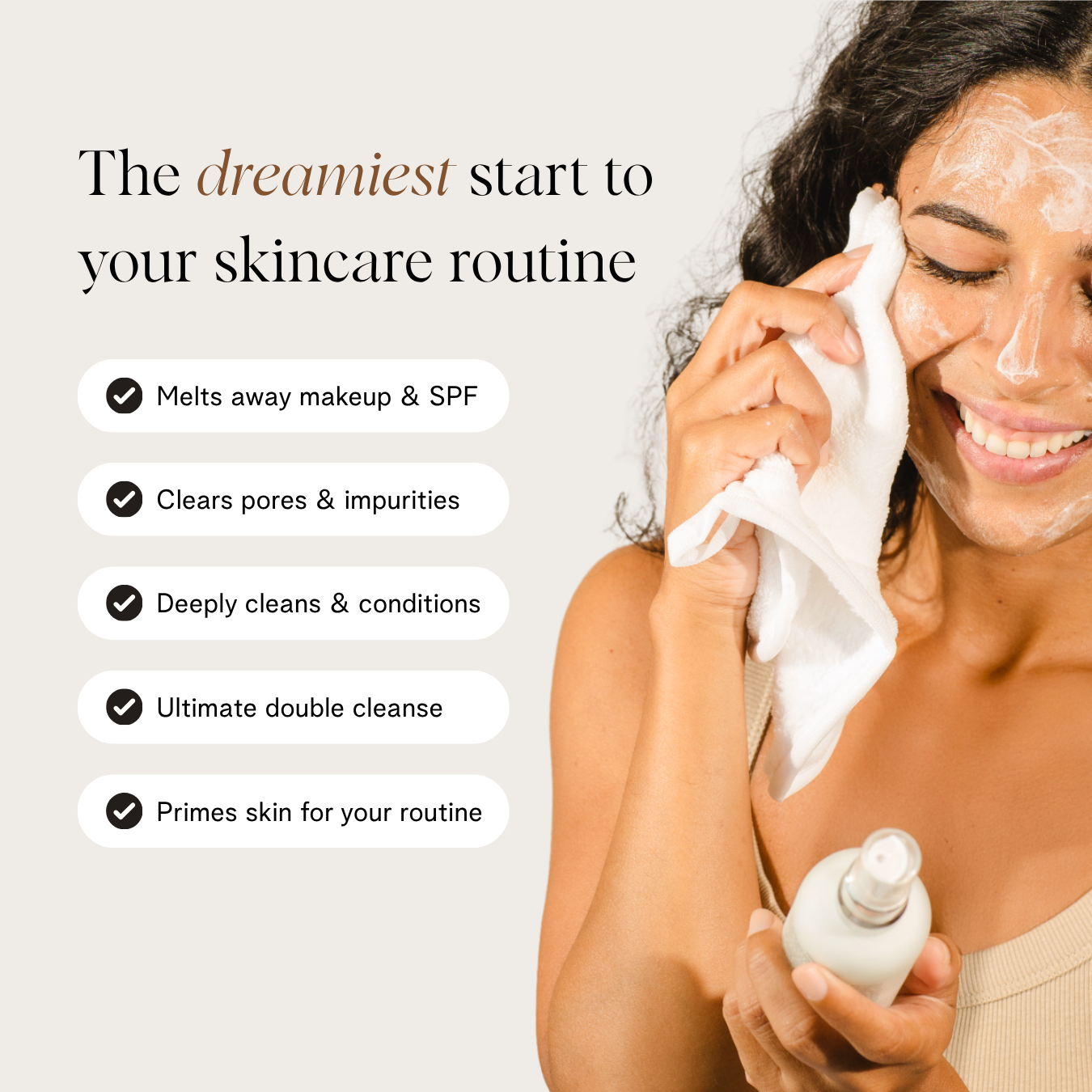 Dream Clean Cleanser by BASE SKNCARE - Nourishing cream cleanser that melts away makeup, SPF and impurities.