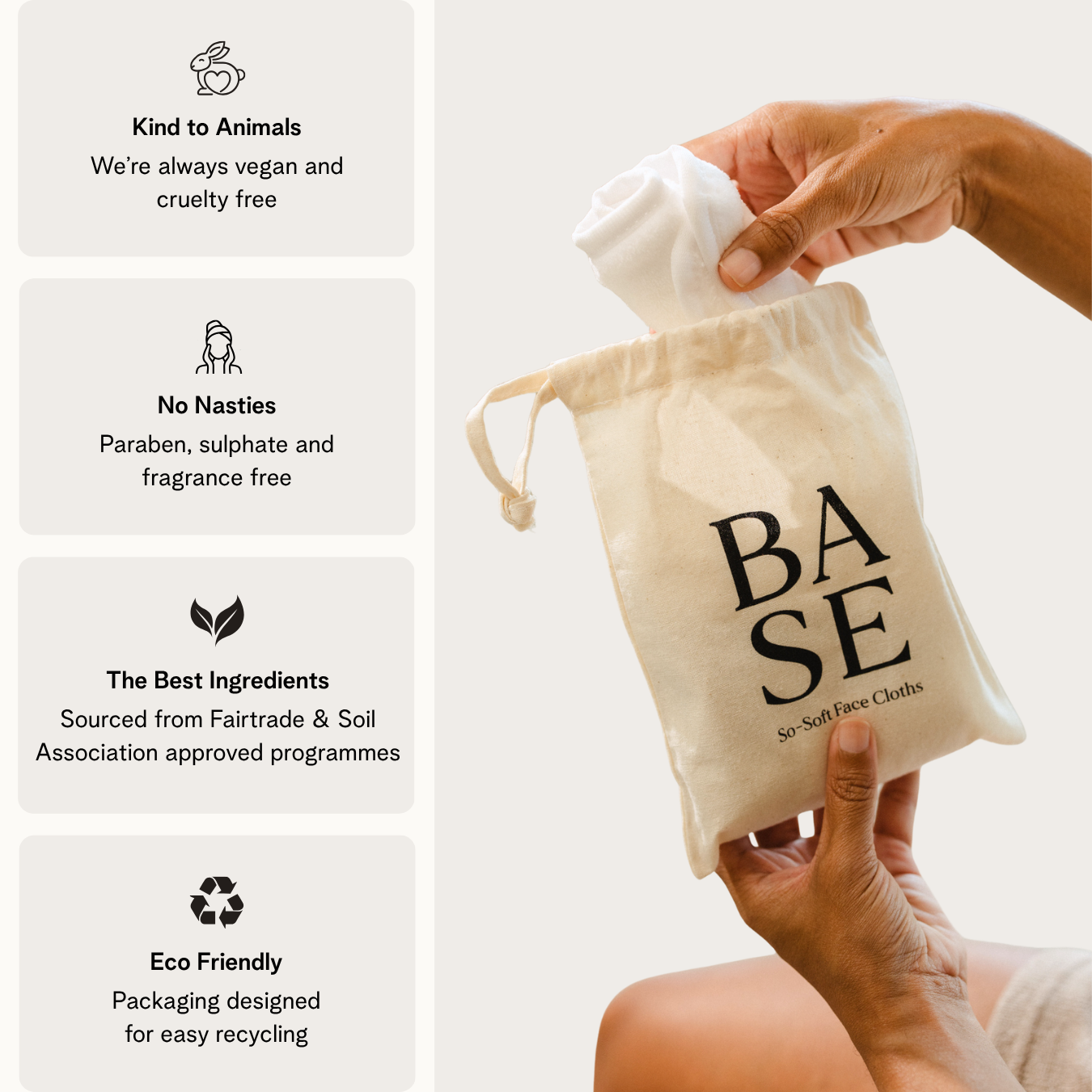 So-Soft Face Cloths by BASE SKNCARE 